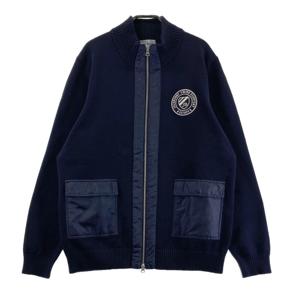 JACK BUNNY ジャックバニー 中綿切替 ニットジャケット ネイビー系 6 【中古】ゴルフウェア メンズ