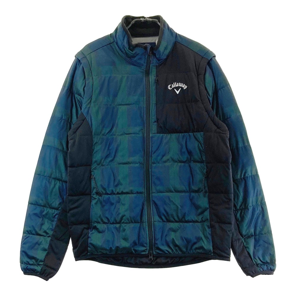 CALLAWAY キャロウェイ 2022年モデル 2way 中綿ジャケット チェック柄 ネイビー系 M 【中古】ゴルフウェア メンズ