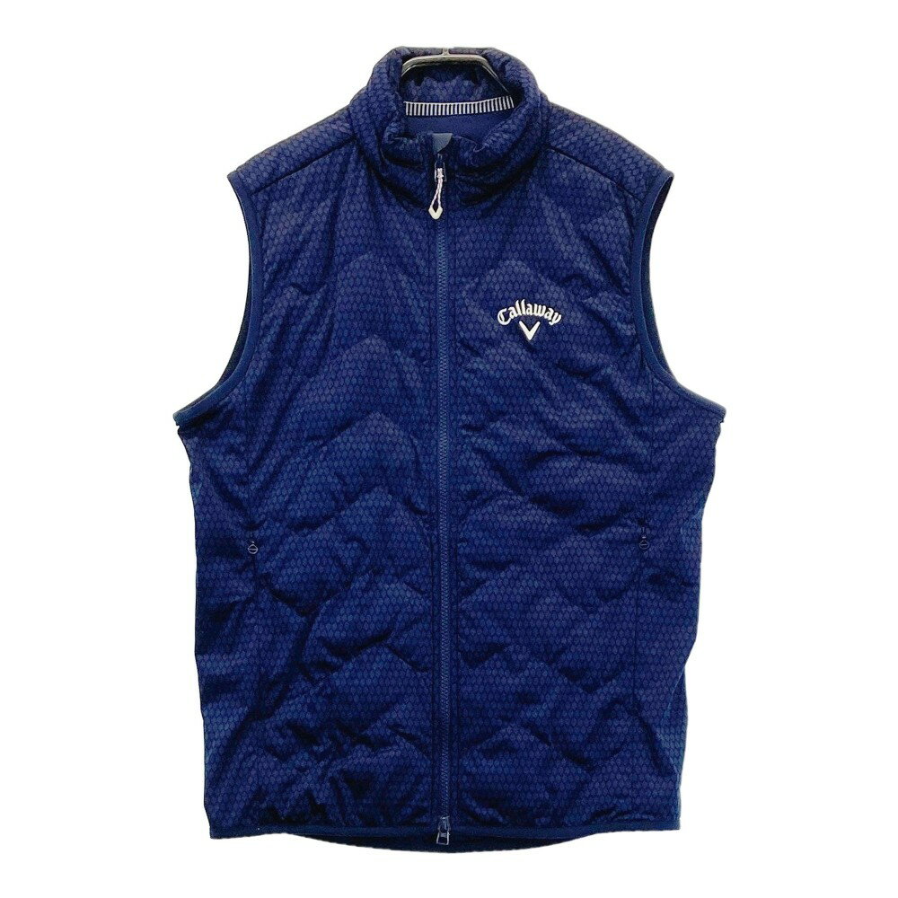 CALLAWAY キャロウェイ 中綿ベスト 総柄 ネイビー系 M 【中古】ゴルフウェア メンズ