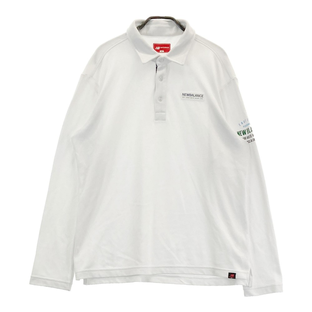 NEW BALANCE ニューバランス 長袖ポロシャツ ホワイト系 6 【中古】ゴルフウェア メンズ