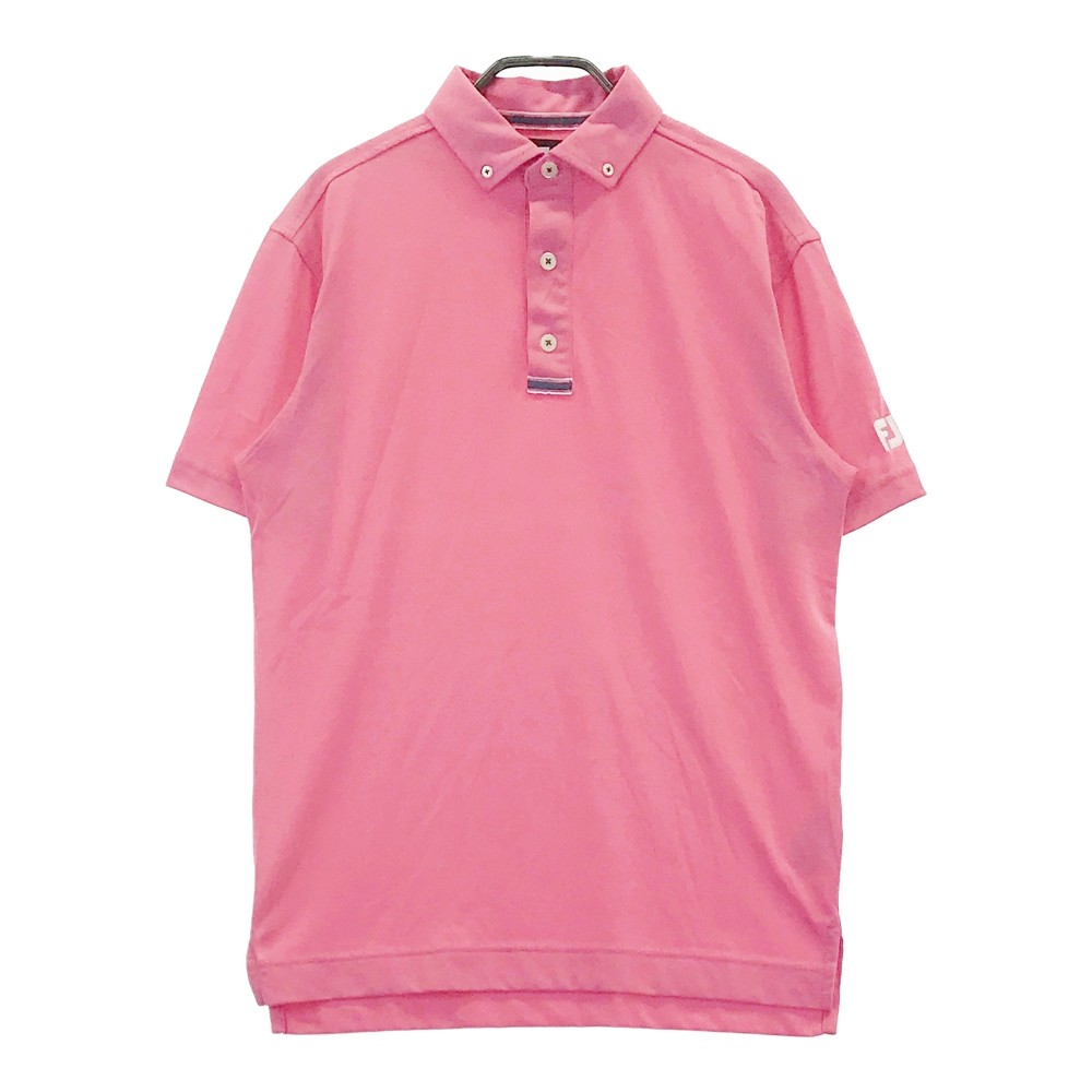 FOOT JOY フットジョイ 半袖ポロシャツ ボタンダウン ピンク系 M 【中古】ゴルフウェア メンズ