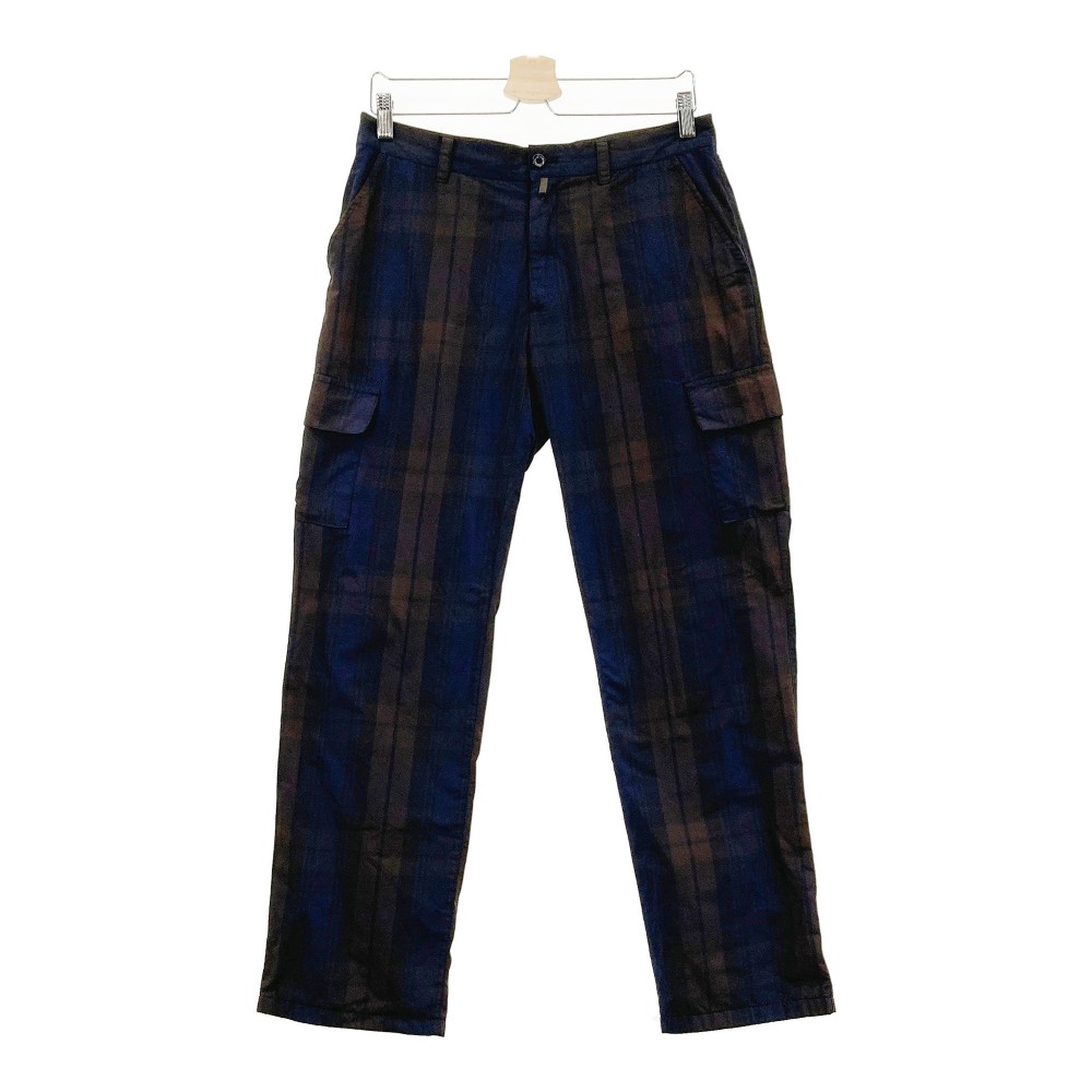 ZOY ゾーイ 裏地付パンツ チェック柄 ネイビー系 82 【中古】ゴルフウェア メンズ