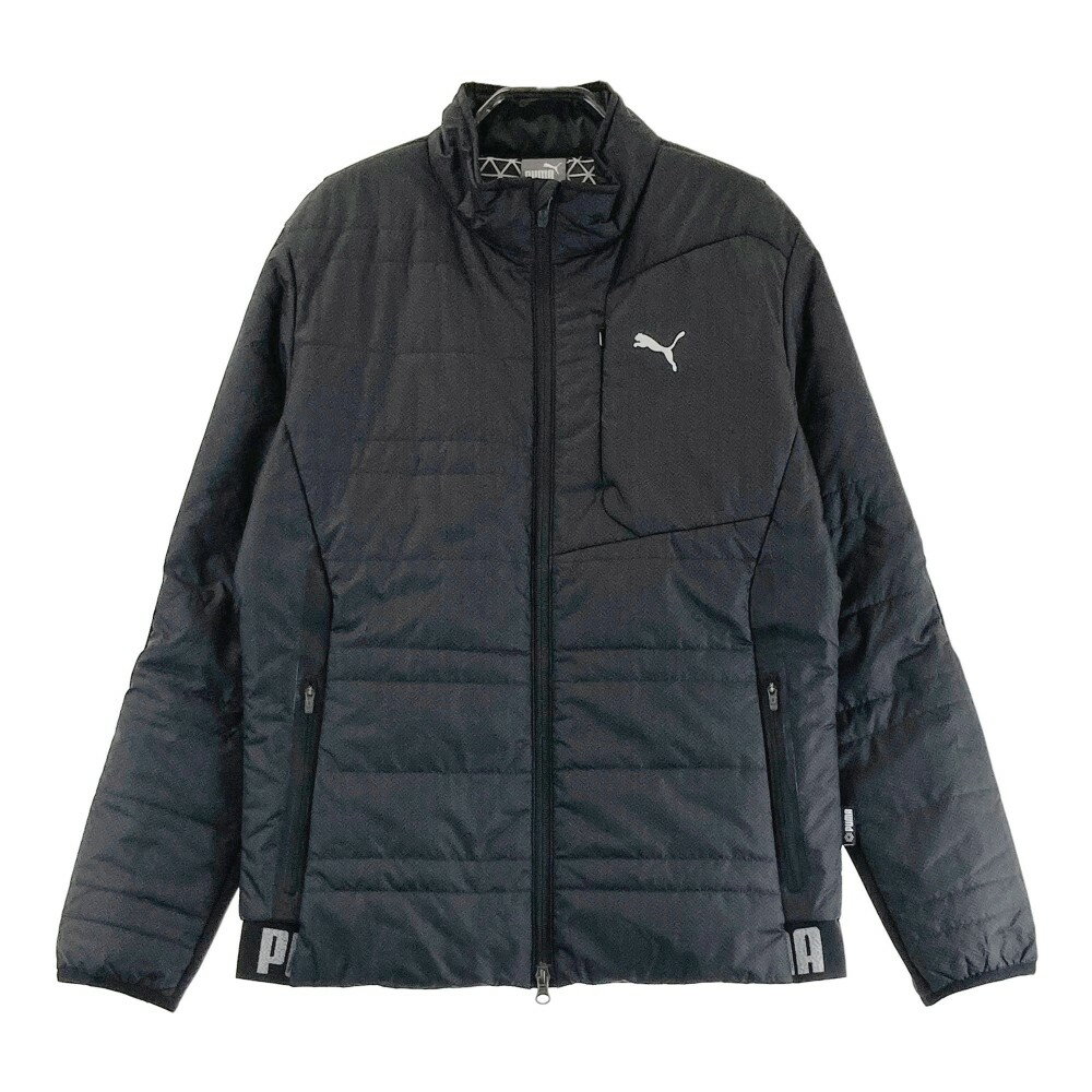 PUMA GOLF プーマゴルフ 中綿 長袖 ジップジャケット 総柄 グレー系 S 【中古】ゴルフウェア メンズ
