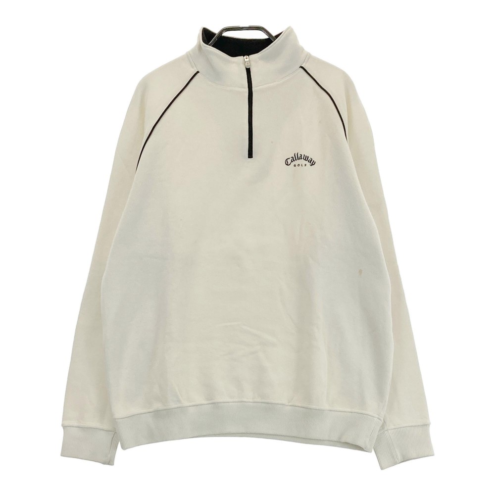 CALLAWAY キャロウェイ ハーフジップ ニットセーター ホワイト系 L 【中古】ゴルフウェア メンズ