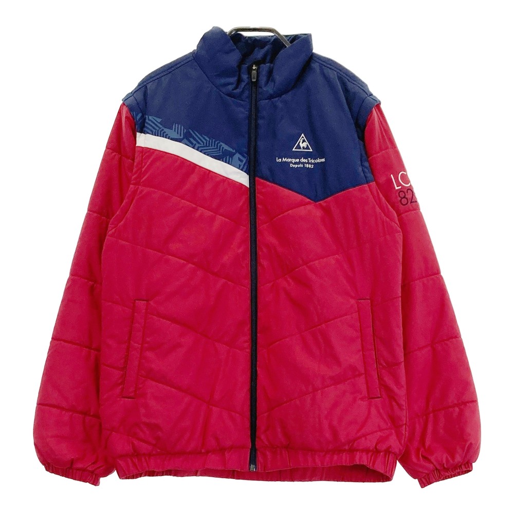 LECOQ GOLF ルコックゴルフ 2WAY 中綿 ジップジャケット レッド系 L 【中古】ゴルフウェア メンズ