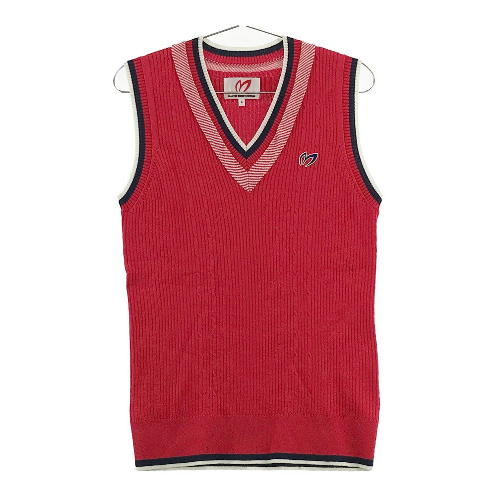 MASTER BUNNY EDITION マスターバニーエディション ニットベスト レッド系 4 【中古】ゴルフウェア メンズ