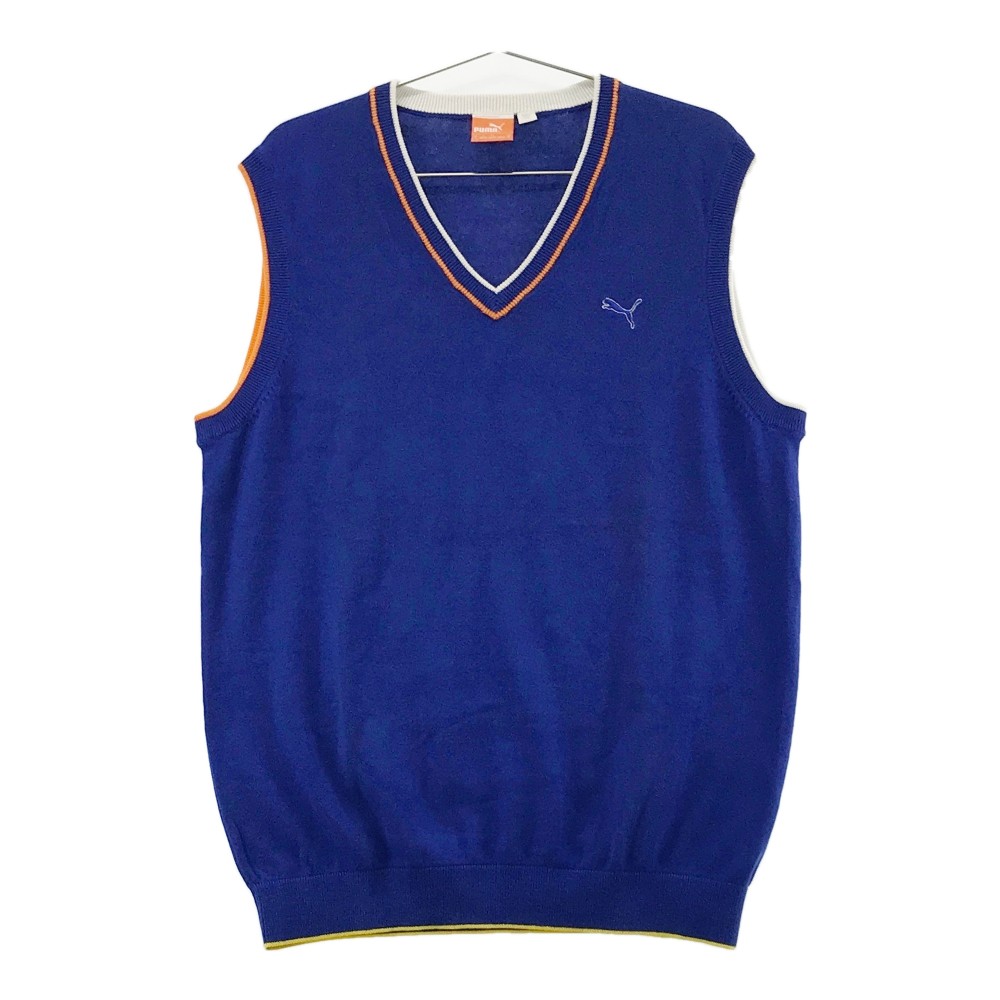 PUMA GOLF プーマゴルフ ニット ベスト ブルー系 US S 【中古】ゴルフウェア メンズ