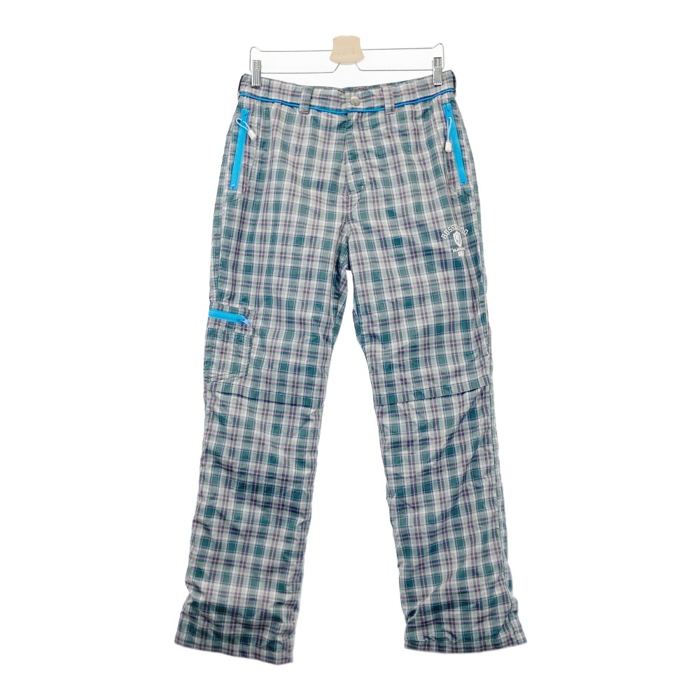 RUSSELUNO ラッセルノ ナイロンパンツ チェック柄 グレー系 L 【中古】ゴルフウェア メンズ