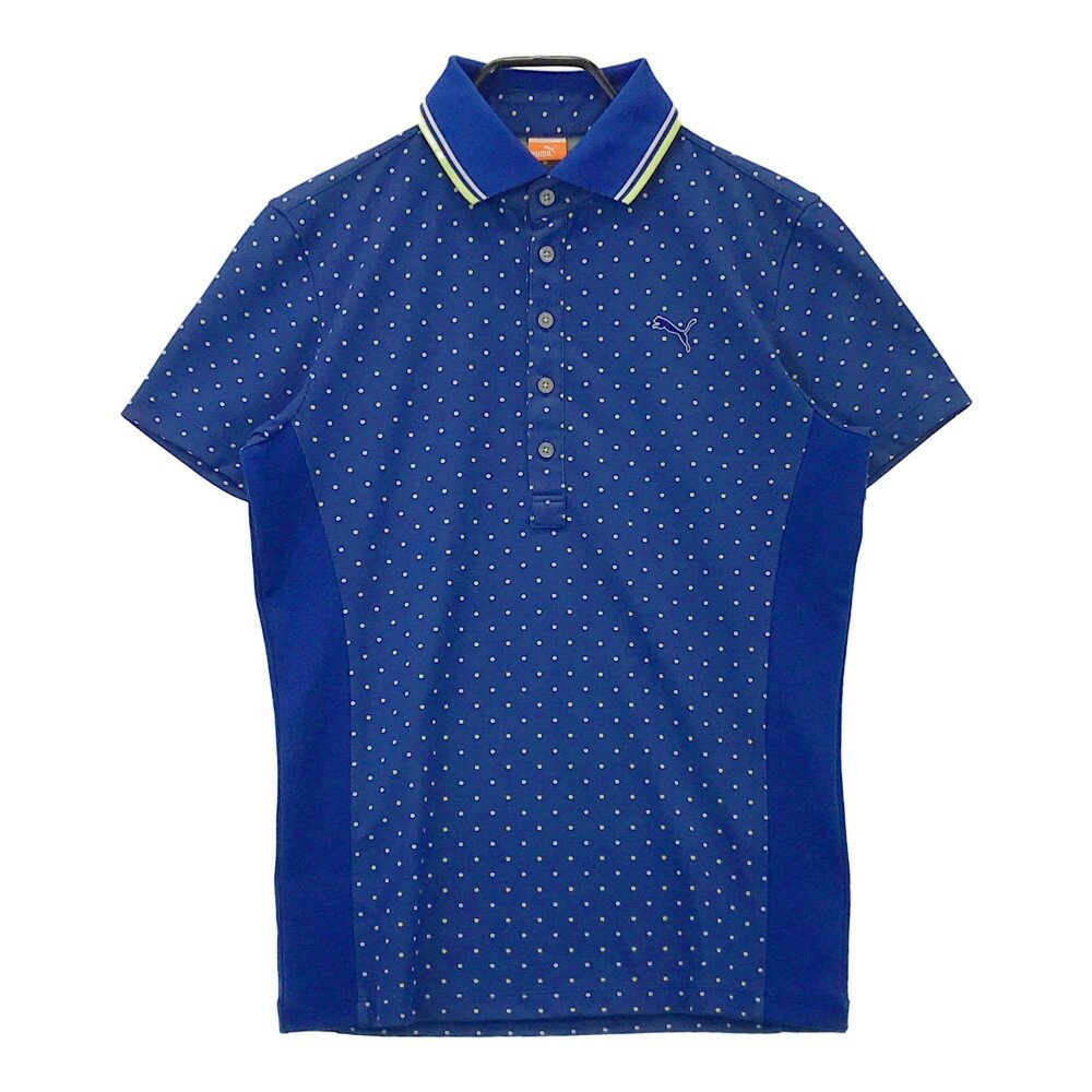 PUMA GOLF プーマゴルフ 半袖 ポロシャツ ドット柄 ブルー系 M 【中古】ゴルフウェア メンズ