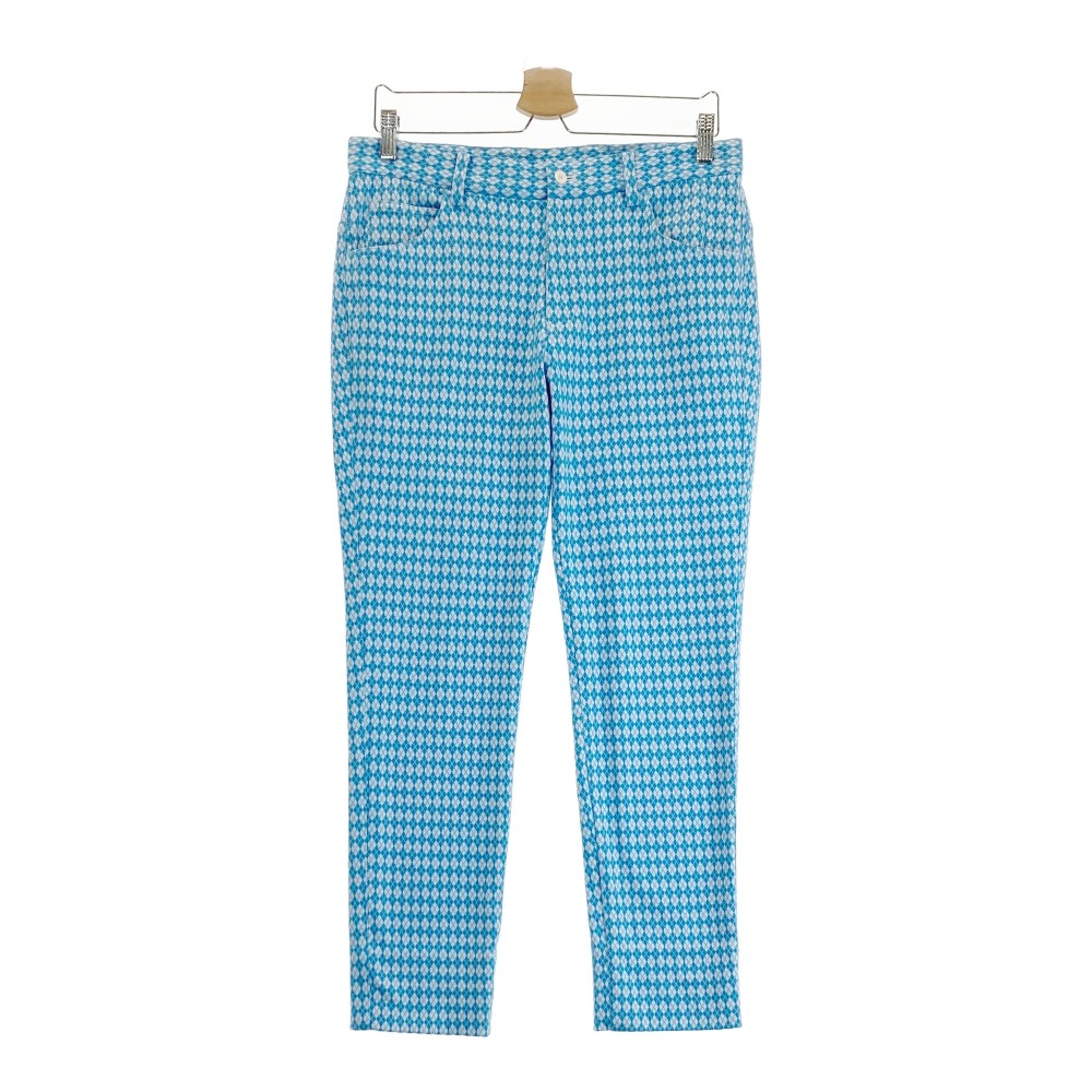 BEAMS GOLF ビームスゴルフ ストレッチ ロングパンツ 総柄 ブルー系 46 【中古】ゴルフウェア メンズ