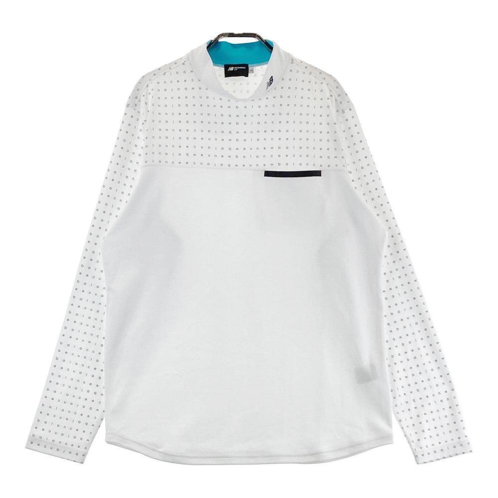 NEW BALANCE ニューバランス 2023年モデル ハイネック 長袖Tシャツ 総柄 ホワイト系 7 【中古】ゴルフウェア メンズ