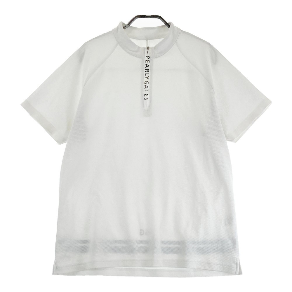PGG PEARLY GATES パーリーゲイツ ハーフジップ半袖Tシャツ ホワイト系 5 【中古】ゴルフウェア メンズ