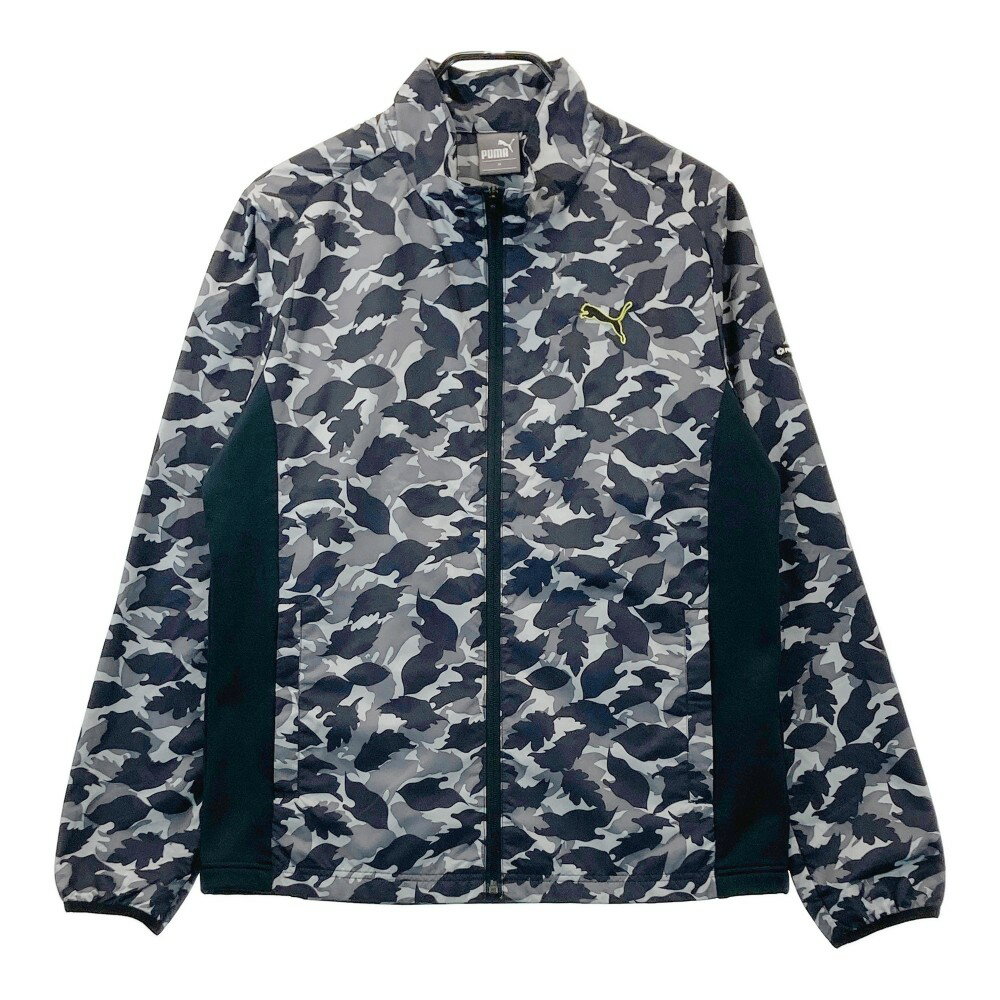 PUMA GOLF プーマゴルフ ジップジャケット リーフ カモフラ柄 グレー系 M 【中古】ゴルフウェア メンズ