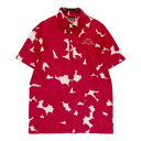 KAPPA GOLF カッパゴルフ 半袖ポロシャツ 花柄 レッド系 L 【中古】ゴルフウェア メンズ(4)
