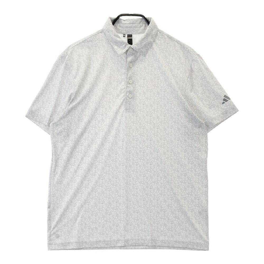 ADIDAS GOLF アディダスゴルフ HR7911 半袖ポロシャツ 花柄 ホワイト系 M 【中古】ゴルフウェア メンズ
