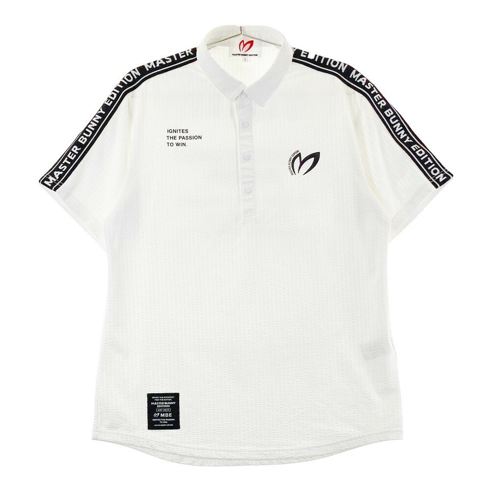 MASTER BUNNY EDITION マスターバニーエディション 2023年モデル 半袖ポロシャツ シアサッカー ホワイト系 5 【中古】ゴルフウェア メンズ