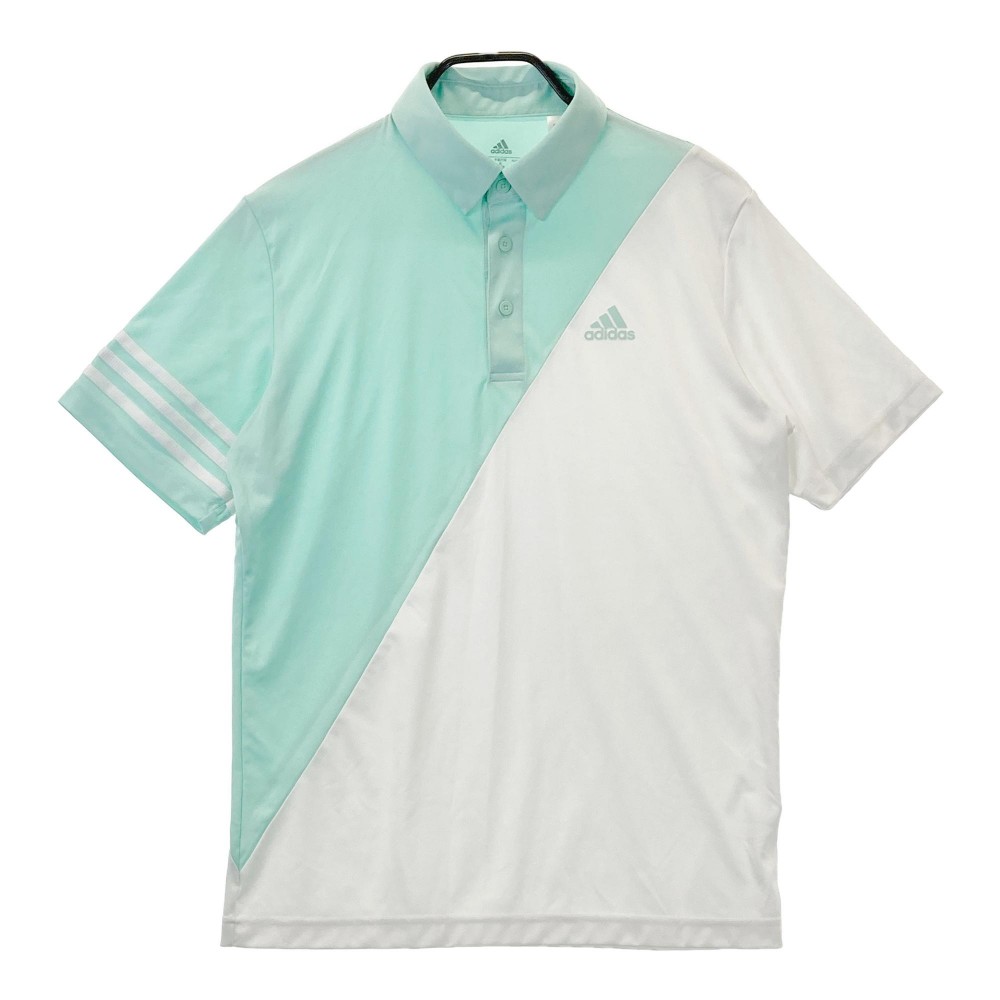ADIDAS GOLF アディダスゴルフ GM3660 半袖ポロシャツ グリーン系 L 【中古】ゴルフウェア メンズ
