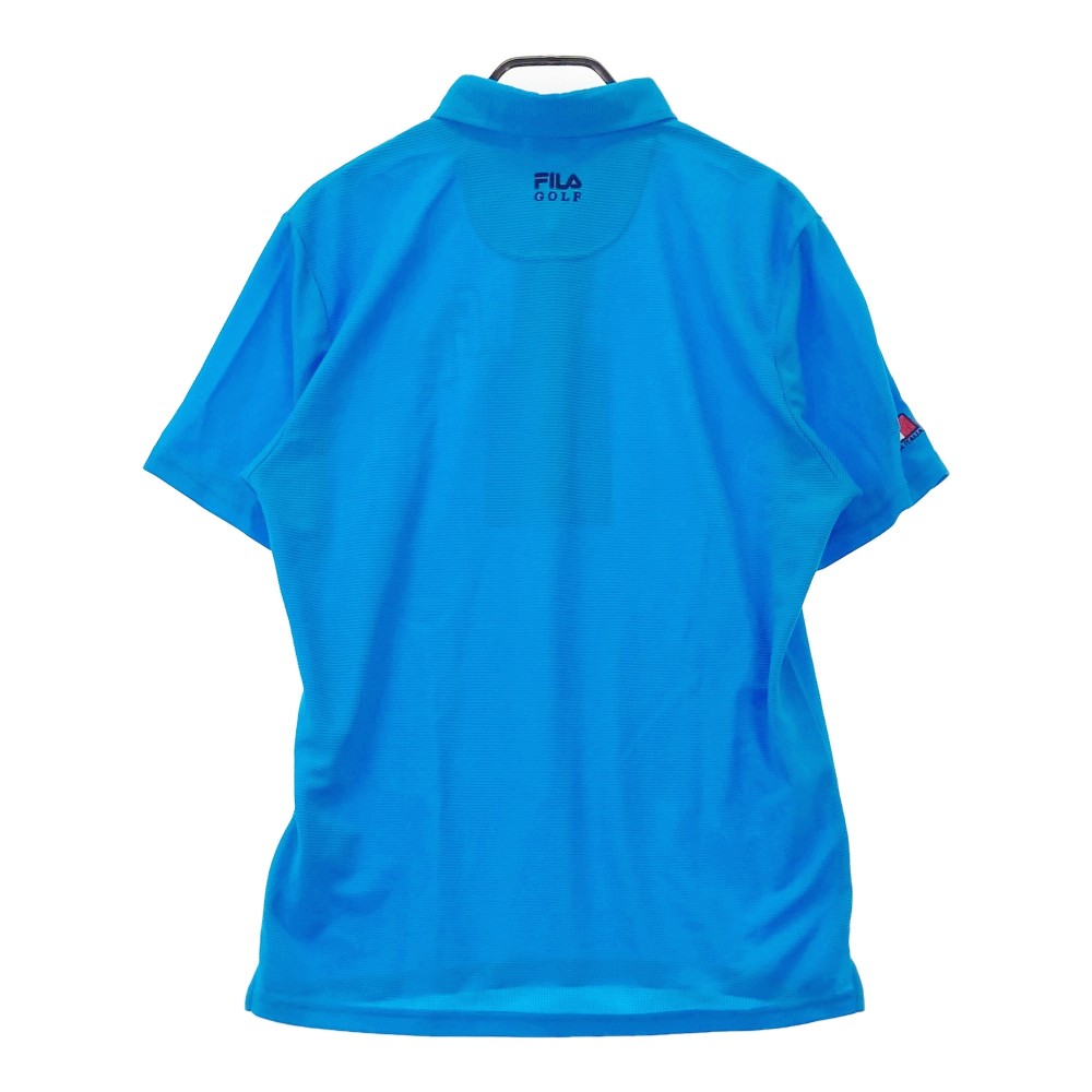 FILA GOLF フィラゴルフ 半袖ポロシャツ ボタンダウン ブルー系 LL 【中古】ゴルフウェア メンズ