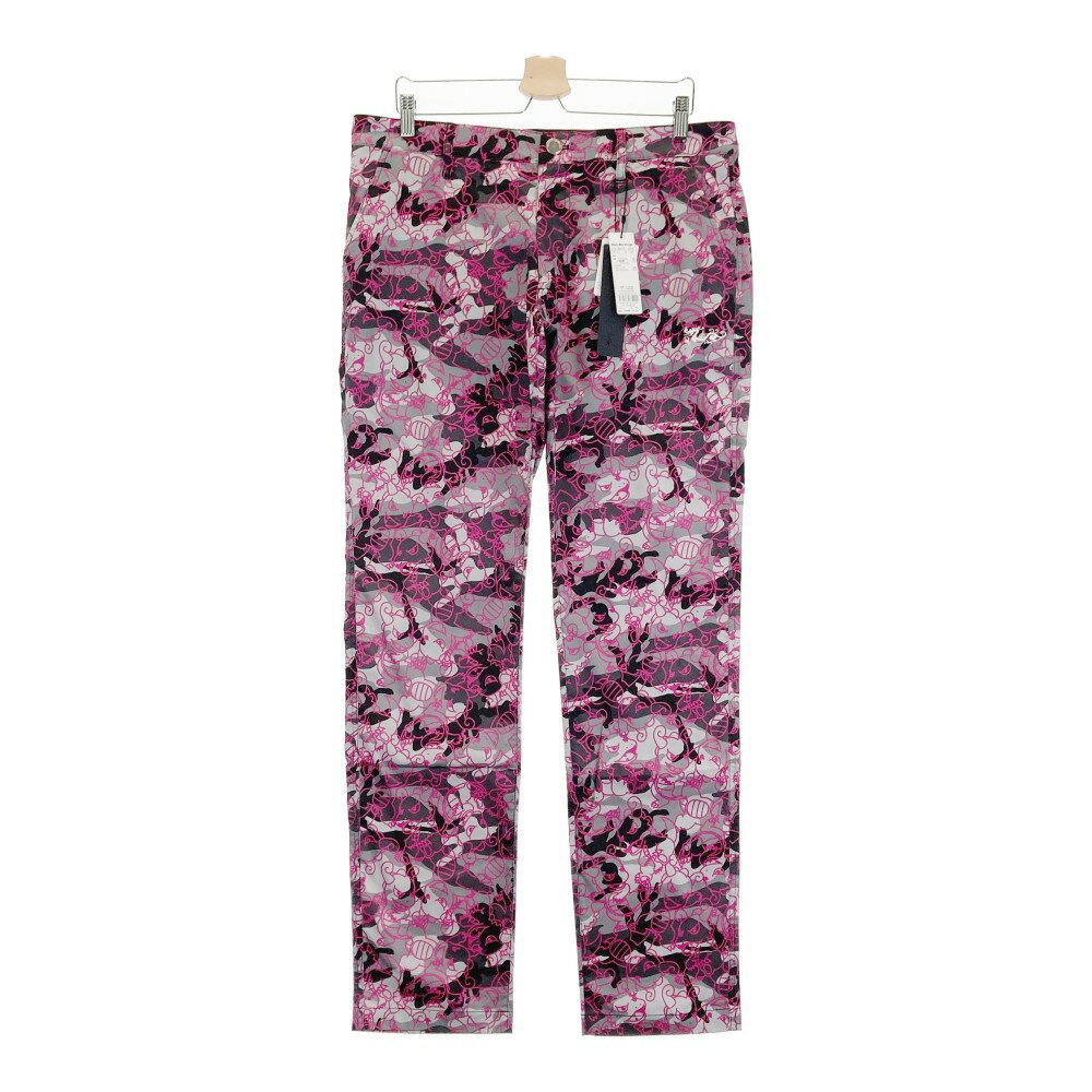 DANCE WITH DRAGON ダンスウィズドラゴン ロングパンツ カモフラ×チビドラ総柄 ブラック系 4 【中古】ゴルフウェア メンズ