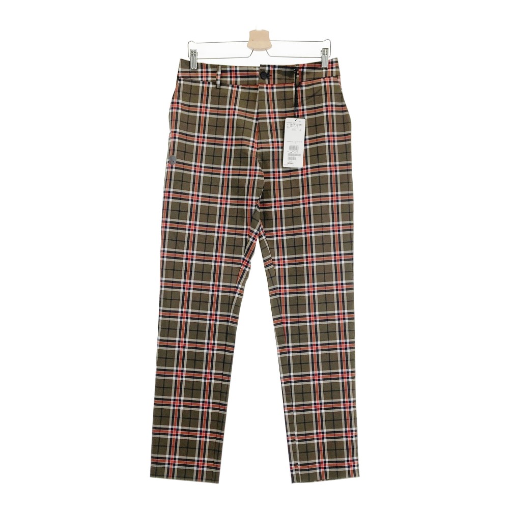 HYDROGEN GOLF ハイドロゲン ゴルフ ストレッチパンツ チェック柄 カーキ系 LARGE 【中古】ゴルフウェア メンズ