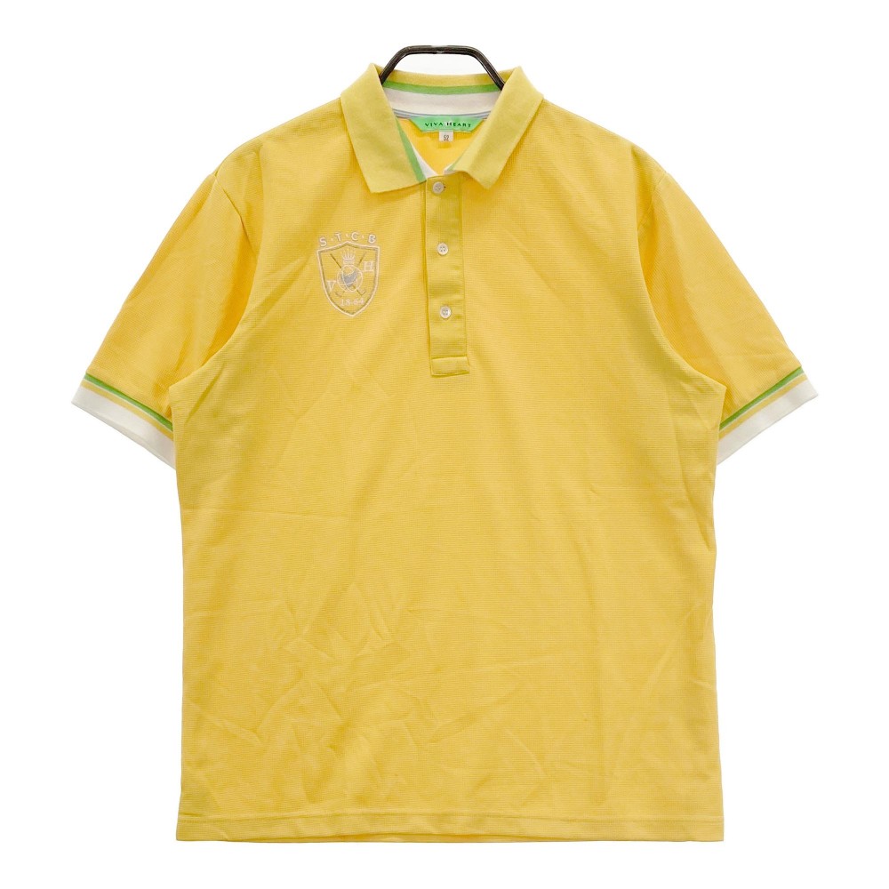 VIVA HEART ビバハート 011-27240 半袖ポロシャツ イエロー系 52 【中古】ゴルフウェア メンズ