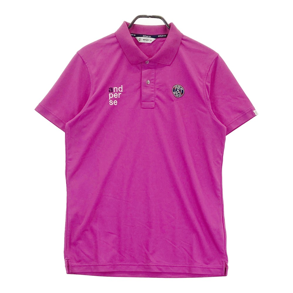 AND PER SE アンパスィ 半袖ポロシャツ パープル系 L 【中古】ゴルフウェア メンズ