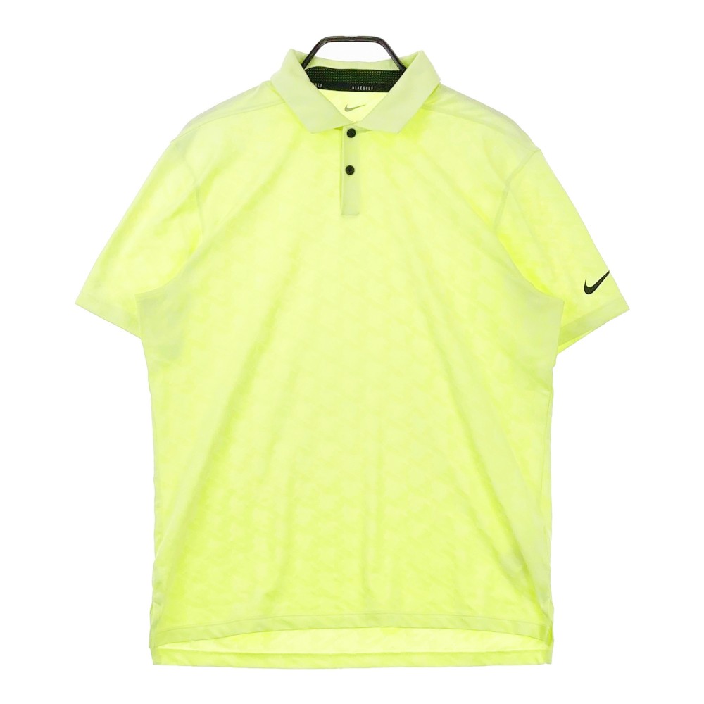 NIKE GOLF ナイキゴルフ DA2975-736 半袖ポロシャツ 総柄 グリーン系 L 【中古】ゴルフウェア メンズ