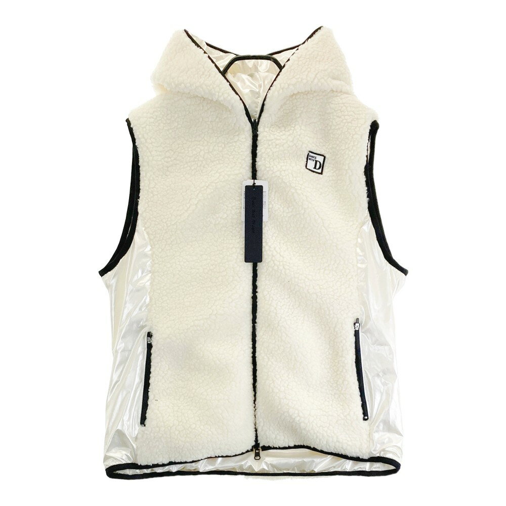 DANCE WITH DRAGON ダンスウィズドラゴン 2023年モデル リバーシブルボア切替ダウンベスト ホワイト系 5 【中古】ゴルフウェア メンズ