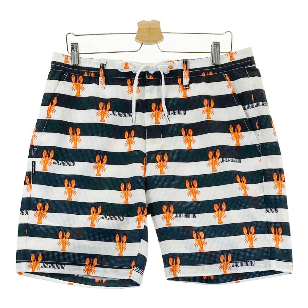 JACK BUNNY ジャックバニー 2023年モデル ハーフパンツ ボーダー ロブスター 総柄 ネイビー系 6 【中古】ゴルフウェア メンズ