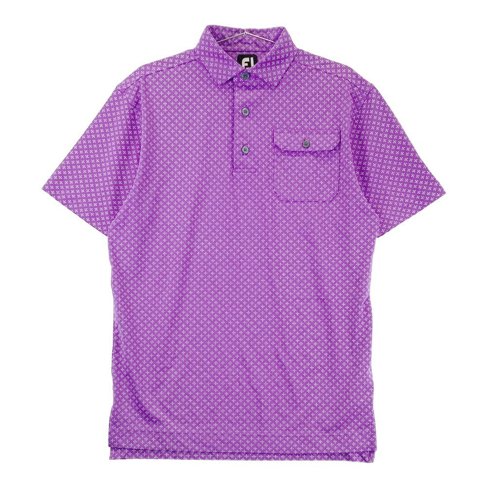 FOOT JOY フットジョイ 半袖ポロシャツ 総柄 パープル系 M 【中古】ゴルフウェア メンズ