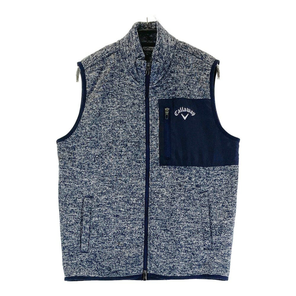 CALLAWAY キャロウェイ ニットジップベスト ボア ネイビー系 M 【中古】ゴルフウェア メンズ