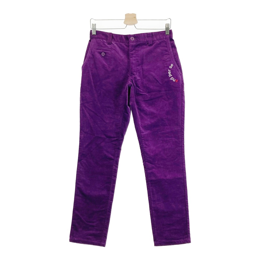 AND PER SE アンパスィ 2022年モデル コーデュロイ ロングパンツ パープル系 M 【中古】ゴルフウェア メンズ