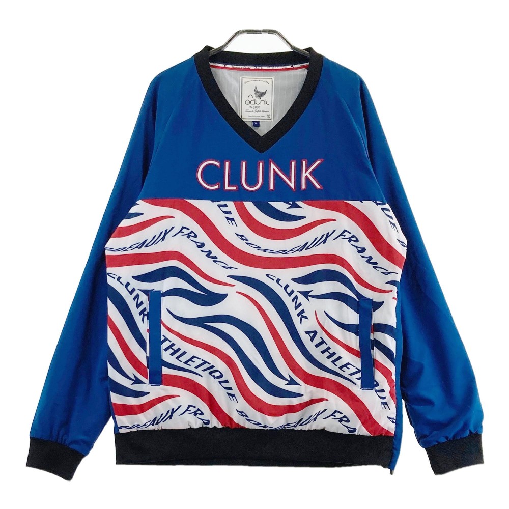 CLUNK クランク 蓄熱ブルゾン 総柄 ブルー系 XL 【中古】ゴルフウェア メンズ