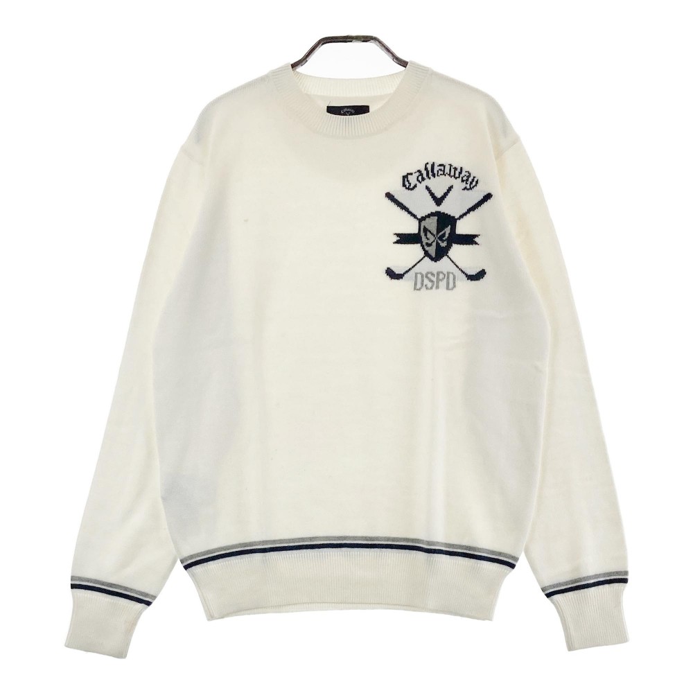 CALLAWAY キャロウェイ ウール混 ニットセーター ホワイト系 L 【中古】ゴルフウェア メンズ