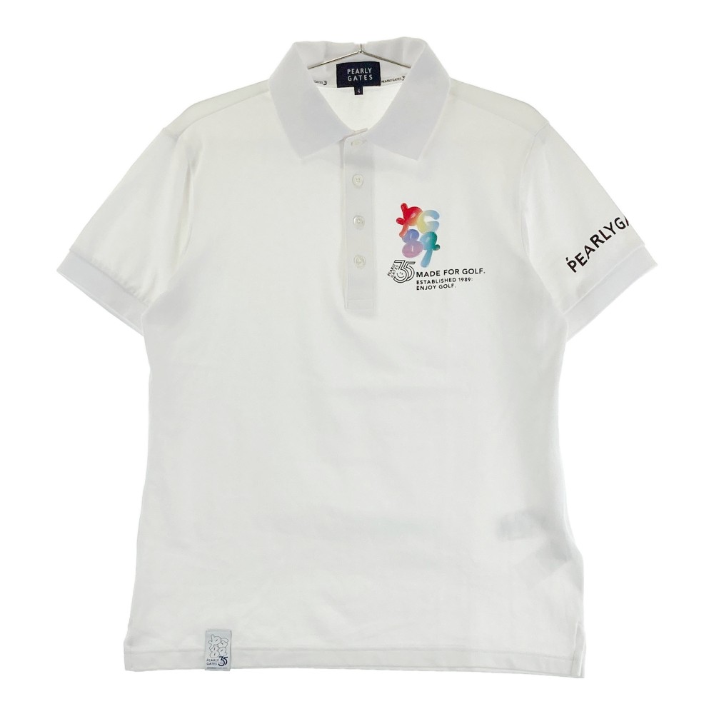 PEARLY GATES パーリーゲイツ 2024年モデル 35周年 半袖ポロシャツ ホワイト系 4 【中古】ゴルフウェア メンズ