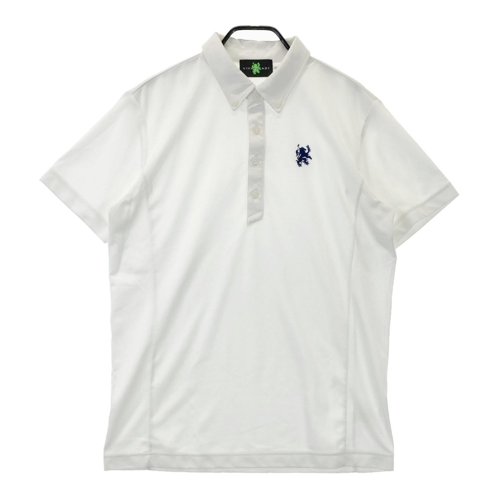 VIVA HEART ビバハート 半袖ポロシャツ ボタンダウン ホワイト系 52 【中古】ゴルフウェア メンズ