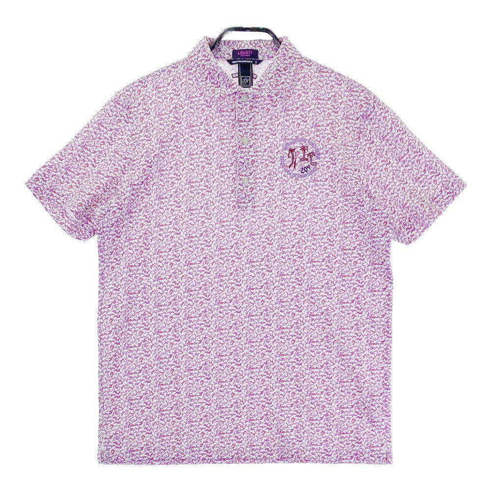ZOY ゾーイ 半袖ポロシャツ 総柄 パープル系 2 【中古】ゴルフウェア メンズ