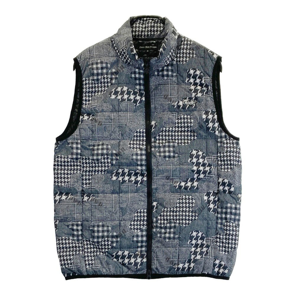 DANCE WITH DRAGON ダンスウィズドラゴン ×TAION ダウンベスト カモフラ柄 グレー系 3 【中古】ゴルフウェア メンズ