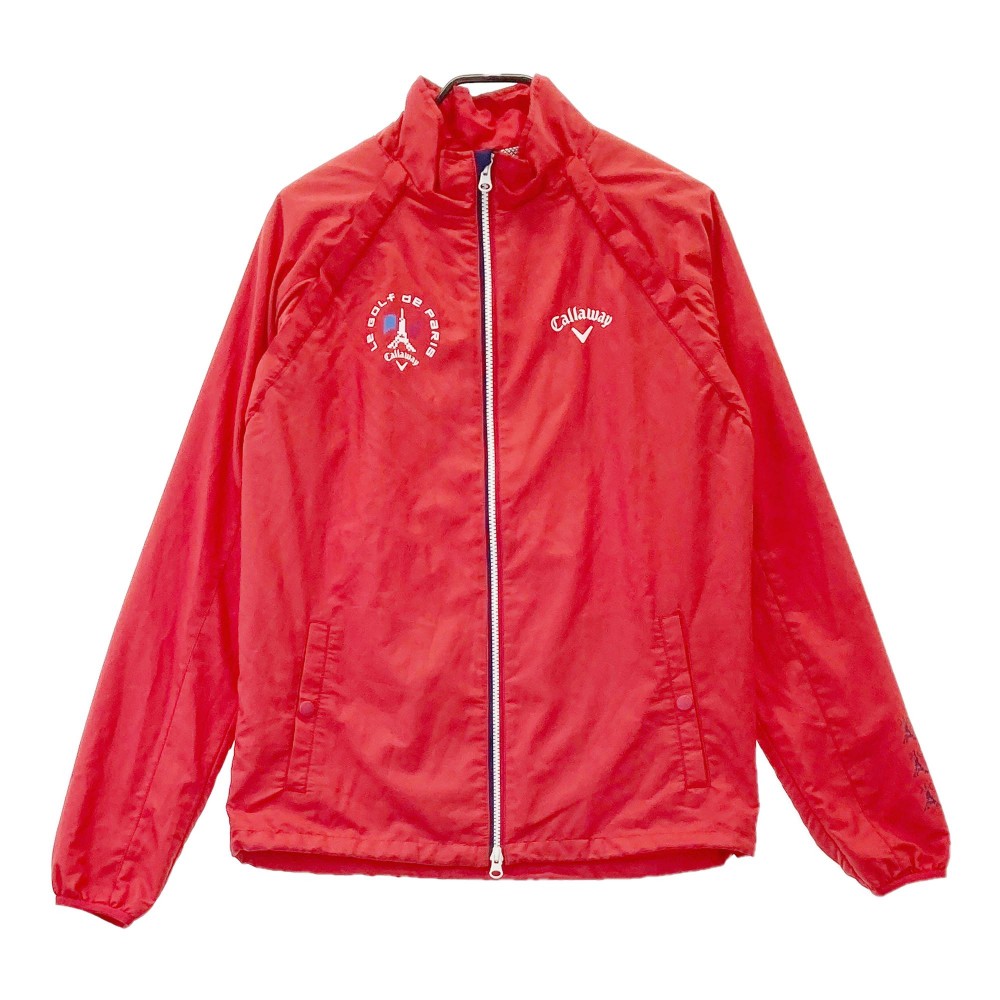 CALLAWAY キャロウェイ 2WAY フルジップ長袖ジャケット レッド系 L 【中古】ゴルフウェア メンズ