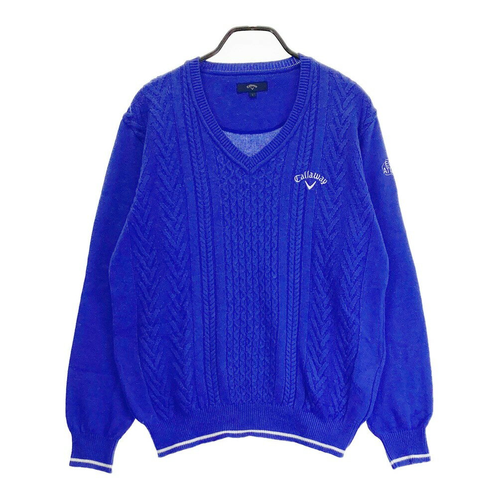 CALLAWAY キャロウェイ 241-6260505 Vネック ニット セーター パープル系 【中古】ゴルフウェア メンズ