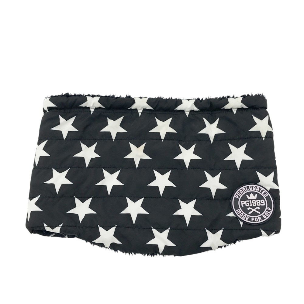 PEARLY GATES パーリーゲイツ ネックウォーマー ボア 星 スター 総柄 ネイビー系 FR 【中古】ゴルフウェア