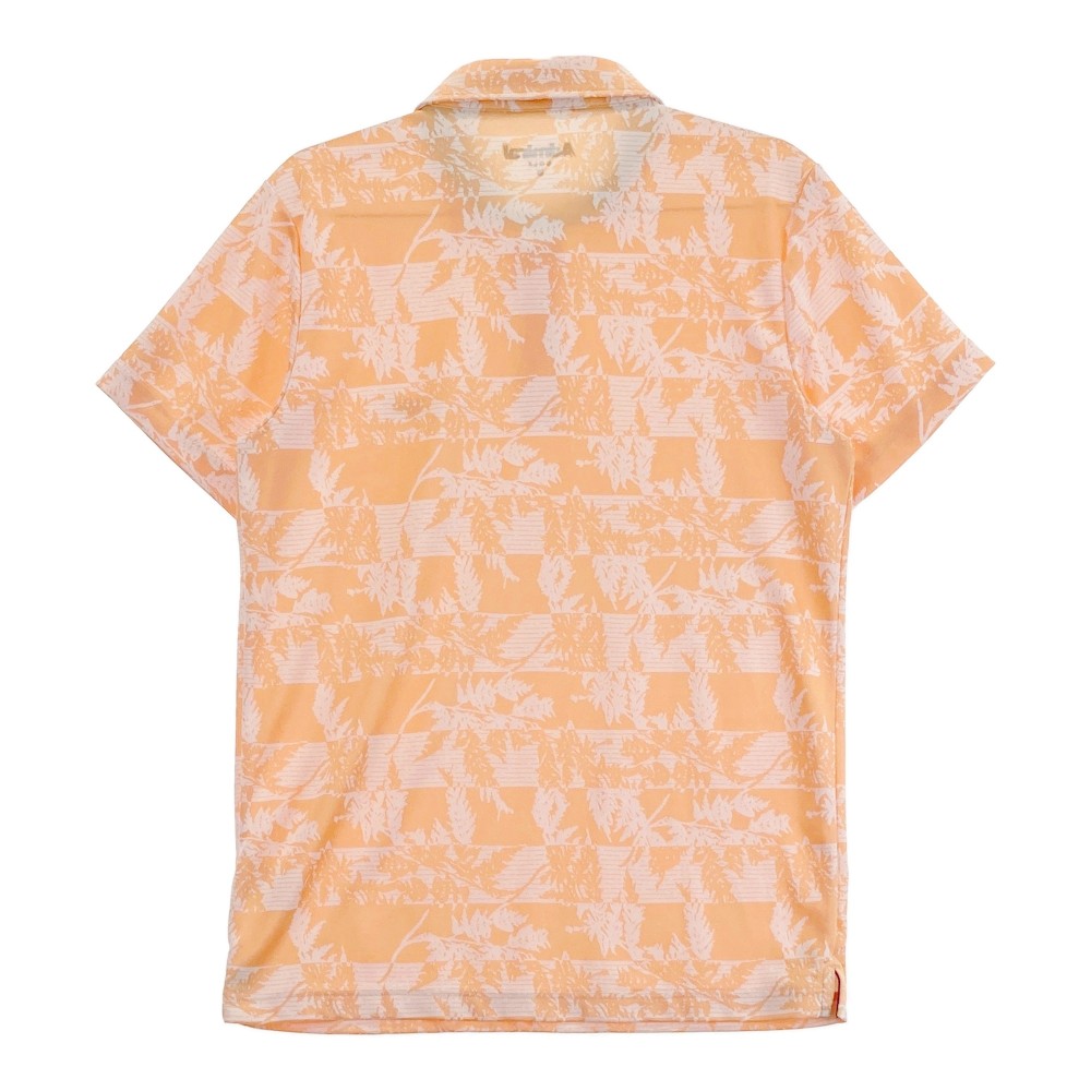ADMIRAL アドミラル 2023年モデル 半袖 ポロシャツ 総柄 オレンジ系 M 【中古】ゴルフウェア メンズ