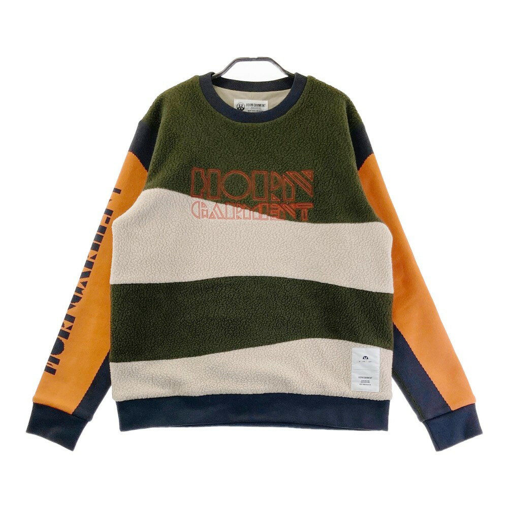 HORN GMT ホーン ガーメント 2022年モデル ニット切替 フリースボア プルオーバー カーキ系 48 【中古】ゴルフウェア メンズ