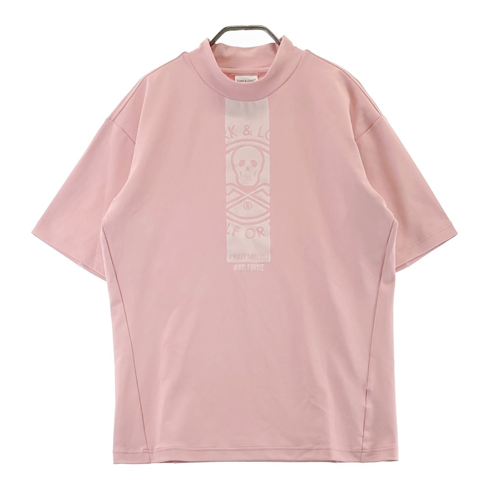 MARK&LONA マークアンドロナ 2023年モデル スカル ハイネック 半袖Tシャツ ピンク系 46 【中古】ゴルフウェア メンズ