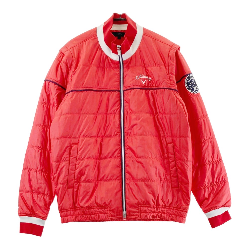 CALLAWAY キャロウェイ 2way 中綿ジャケット レッド系 L 【中古】ゴルフウェア メンズ
