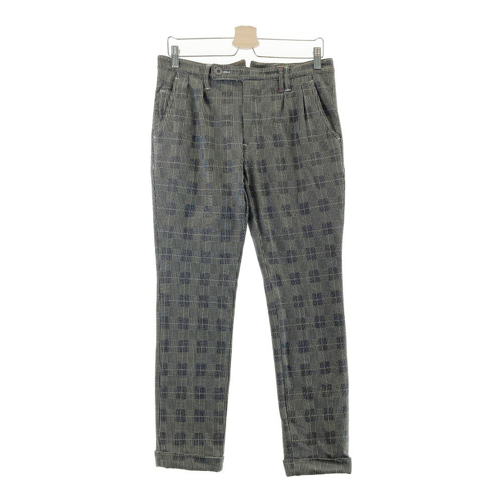 CLUNK クランク ストレッチパンツ 裏起毛 チェック柄 グレー系 L 【中古】ゴルフウェア メンズ