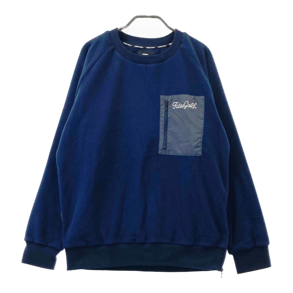 FIDES GOLF フィデスゴルフ フリース トレーナー ネイビー系 M 【中古】ゴルフウェア メンズ