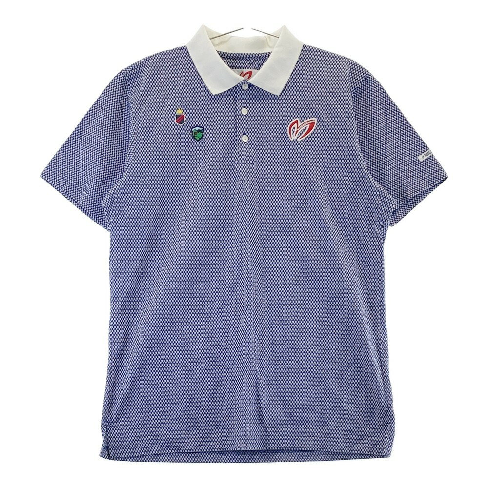 MASTER BUNNY EDITION マスターバニーエディション 半袖ポロシャツ フラッグチェック柄 ネイビー系 6 【中古】ゴルフウェア メンズ