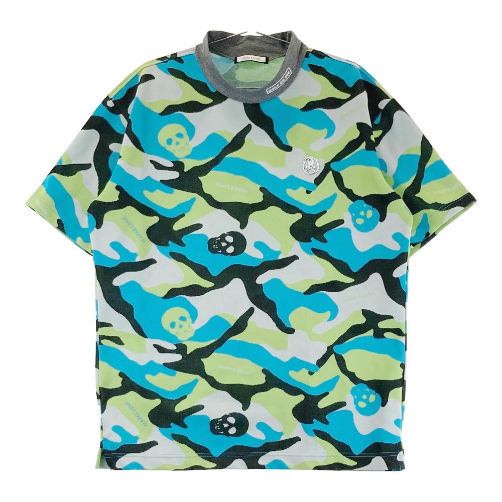 MARK&LONA マークアンドロナ ハイネック 半袖Tシャツ カモフラ柄 グレー系 50 【中古】ゴルフウェア メンズ