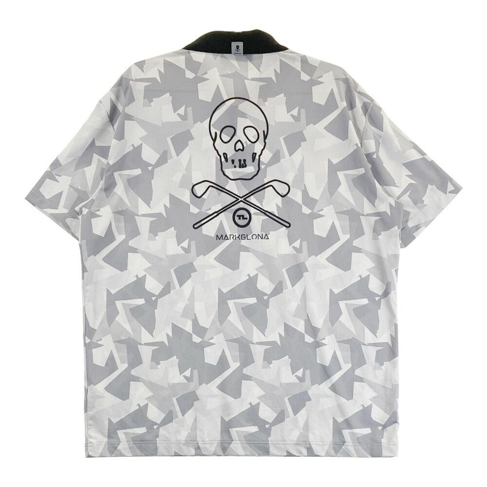 MARK&LONA マークアンドロナ 2023年 半袖ポロシャツ メッシュ カモフラ グレー系 48 【中古】ゴルフウェア メンズ